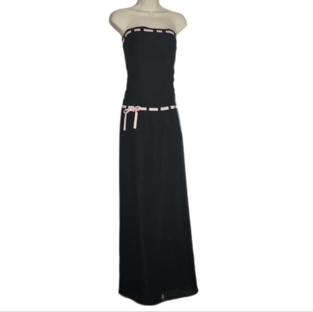 Forever Yours Gown Y2K Strapless Prom Maxi Black Size 10